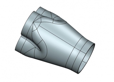 摩托车三通排气管